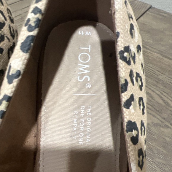 Toms Shoes Women Size 11 Cheetah Leopard Animal Print Wedge Canvasbro - Picture 13 of 14